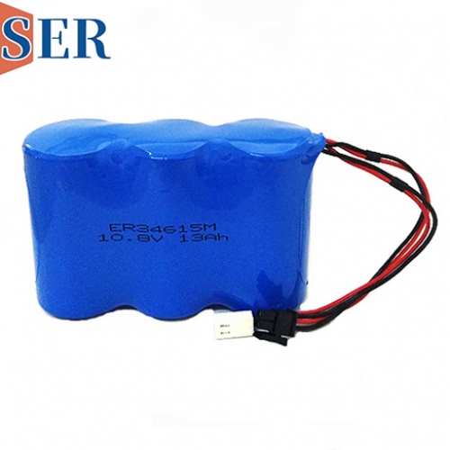 Customized Li-SOCL2 batteries 10.8V 8500mAh ER26500 3S1P Lithium Primary Battery Pack