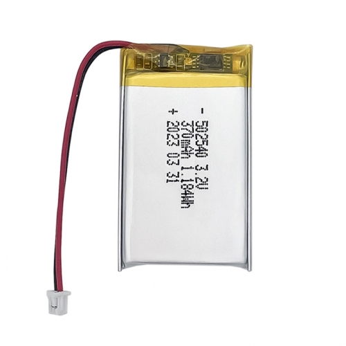 High-Temperature Rechargeable LiPo Battery 502540 370mAh 3.2V LiFePO4 Battery
